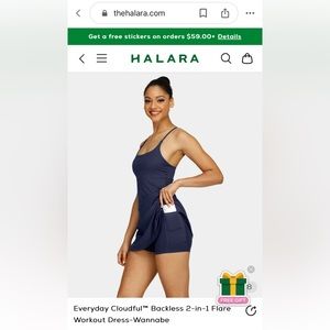 Halara exercise dress - navy / peacoat size XS